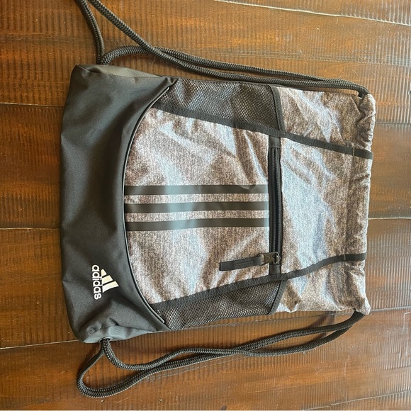 Adidas Black and Gray Drawstring Backpack - Picture 1 of 3